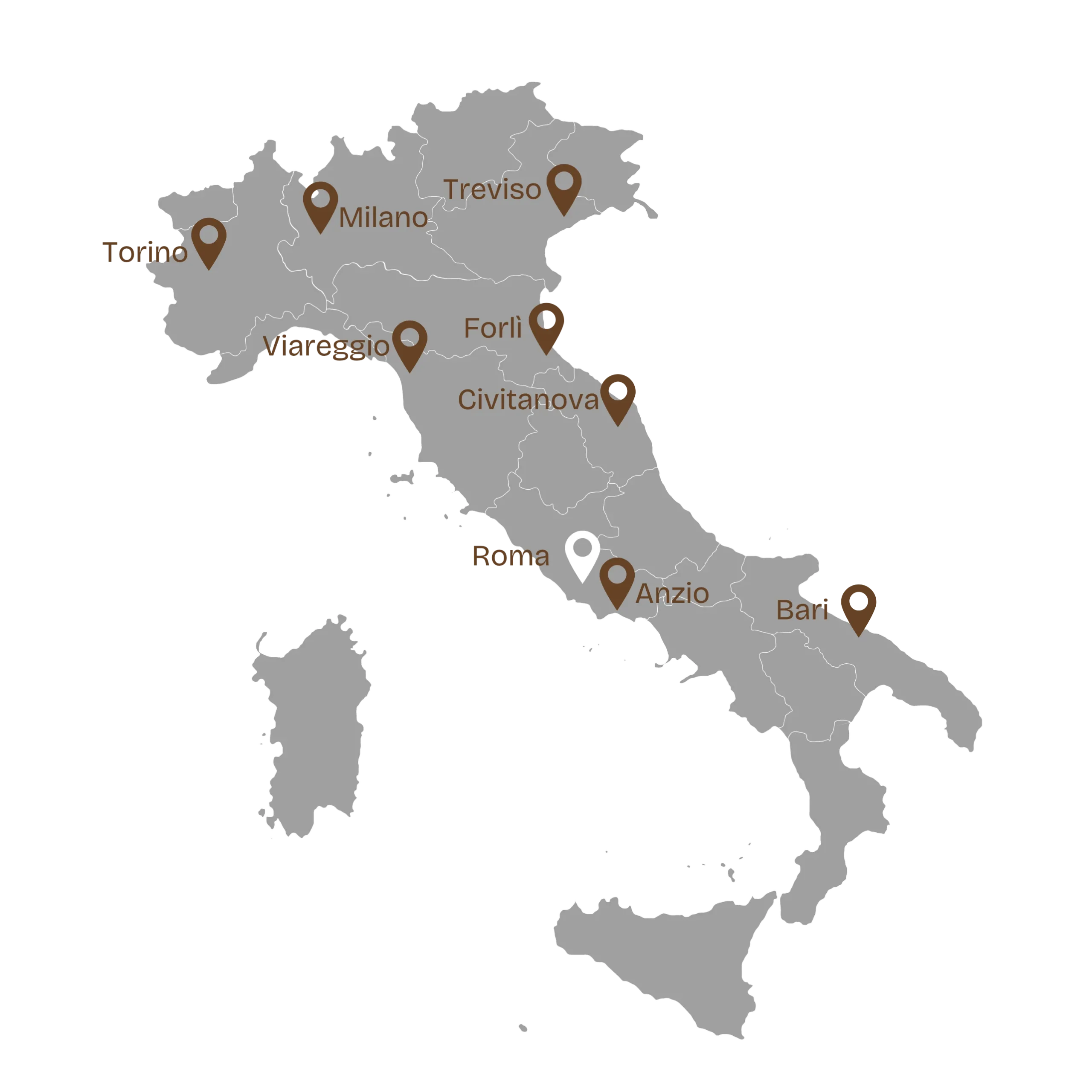 Mappa dei punti vendita Italwood Parquet in Italia